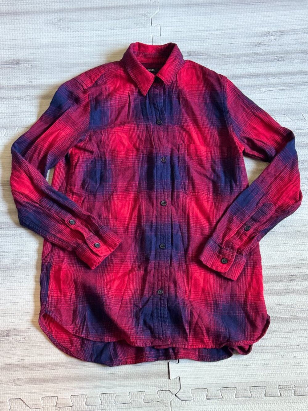 Madewell Women's Plaid Classic Ex-Boyfriend Button Down Shirt